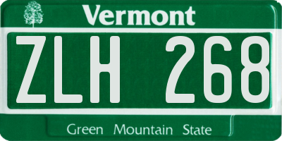 VT license plate ZLH268