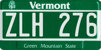 VT license plate ZLH276