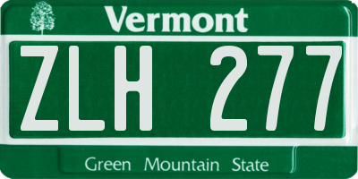VT license plate ZLH277