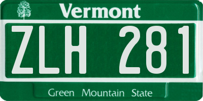 VT license plate ZLH281