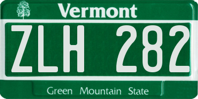 VT license plate ZLH282