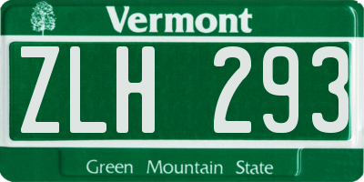 VT license plate ZLH293