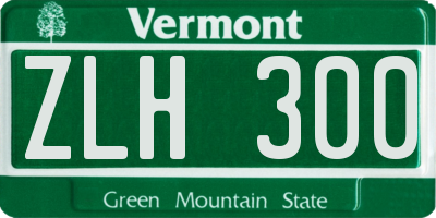 VT license plate ZLH300