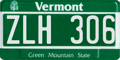 VT license plate ZLH306