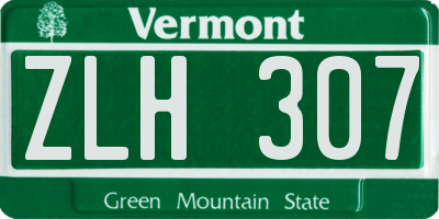 VT license plate ZLH307