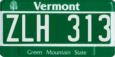 VT license plate ZLH313