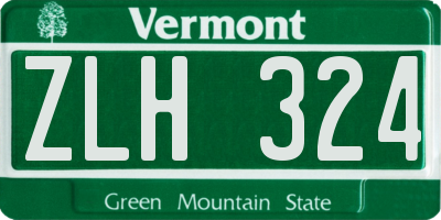VT license plate ZLH324