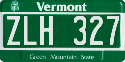 VT license plate ZLH327