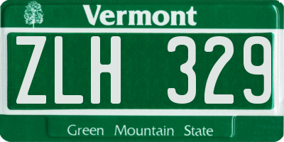 VT license plate ZLH329