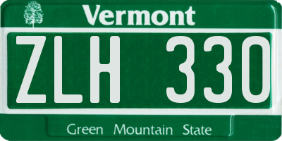 VT license plate ZLH330