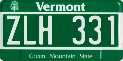 VT license plate ZLH331