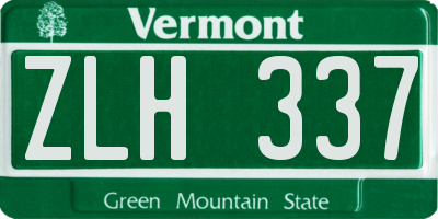 VT license plate ZLH337