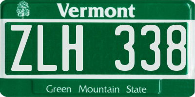 VT license plate ZLH338