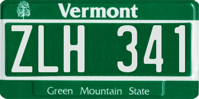 VT license plate ZLH341