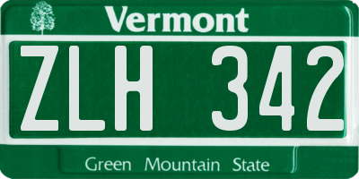 VT license plate ZLH342