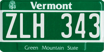 VT license plate ZLH343