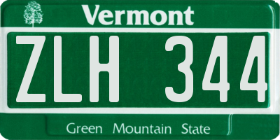 VT license plate ZLH344