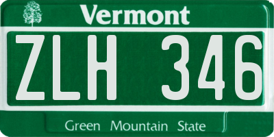 VT license plate ZLH346