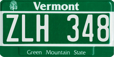 VT license plate ZLH348