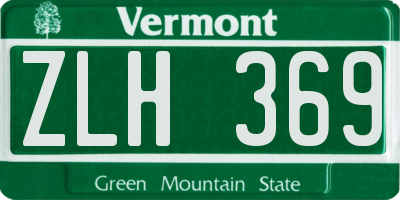 VT license plate ZLH369