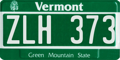 VT license plate ZLH373