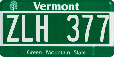 VT license plate ZLH377