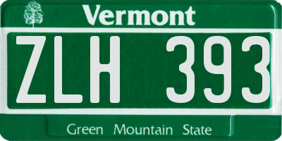 VT license plate ZLH393