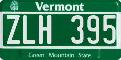 VT license plate ZLH395