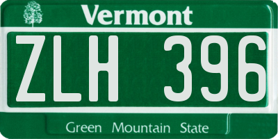 VT license plate ZLH396