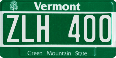 VT license plate ZLH400