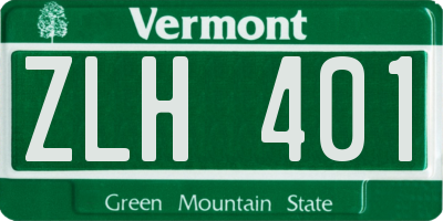 VT license plate ZLH401