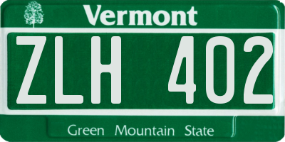 VT license plate ZLH402