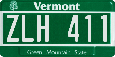 VT license plate ZLH411