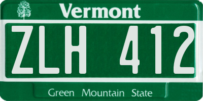 VT license plate ZLH412