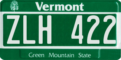 VT license plate ZLH422