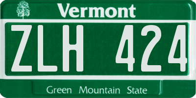 VT license plate ZLH424