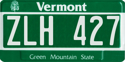 VT license plate ZLH427