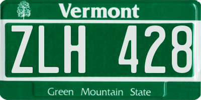 VT license plate ZLH428