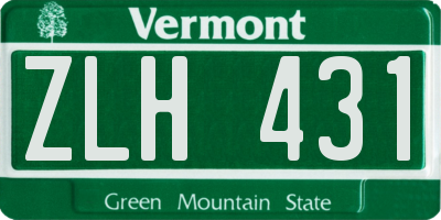 VT license plate ZLH431