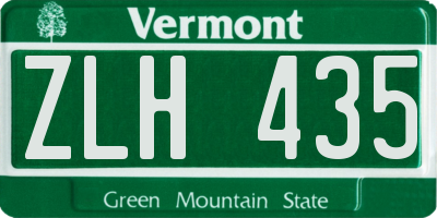 VT license plate ZLH435