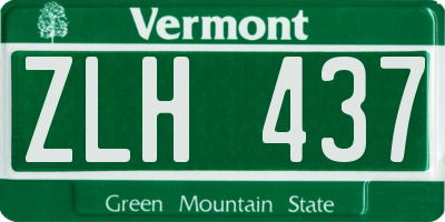 VT license plate ZLH437