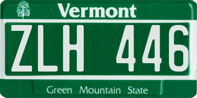 VT license plate ZLH446