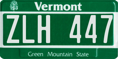 VT license plate ZLH447