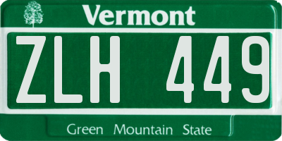 VT license plate ZLH449
