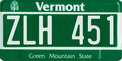 VT license plate ZLH451
