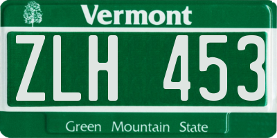 VT license plate ZLH453