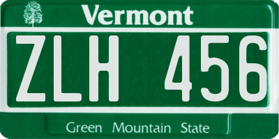 VT license plate ZLH456