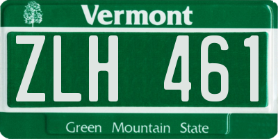 VT license plate ZLH461