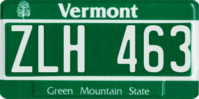 VT license plate ZLH463