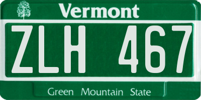 VT license plate ZLH467